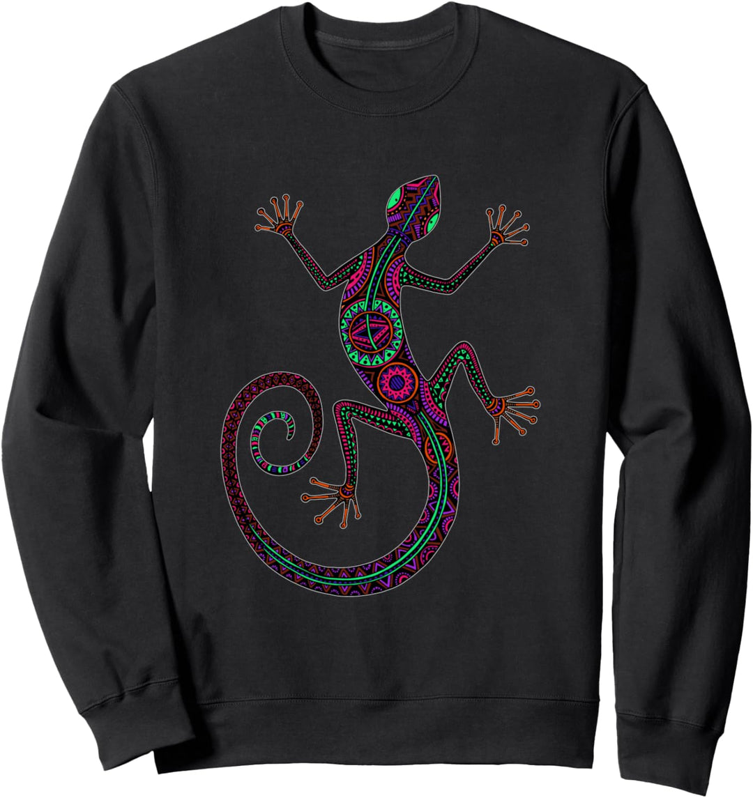 Niedliches buntes Gecko-T-Shirt mit Wildtier-Eidechse Sweatshirt