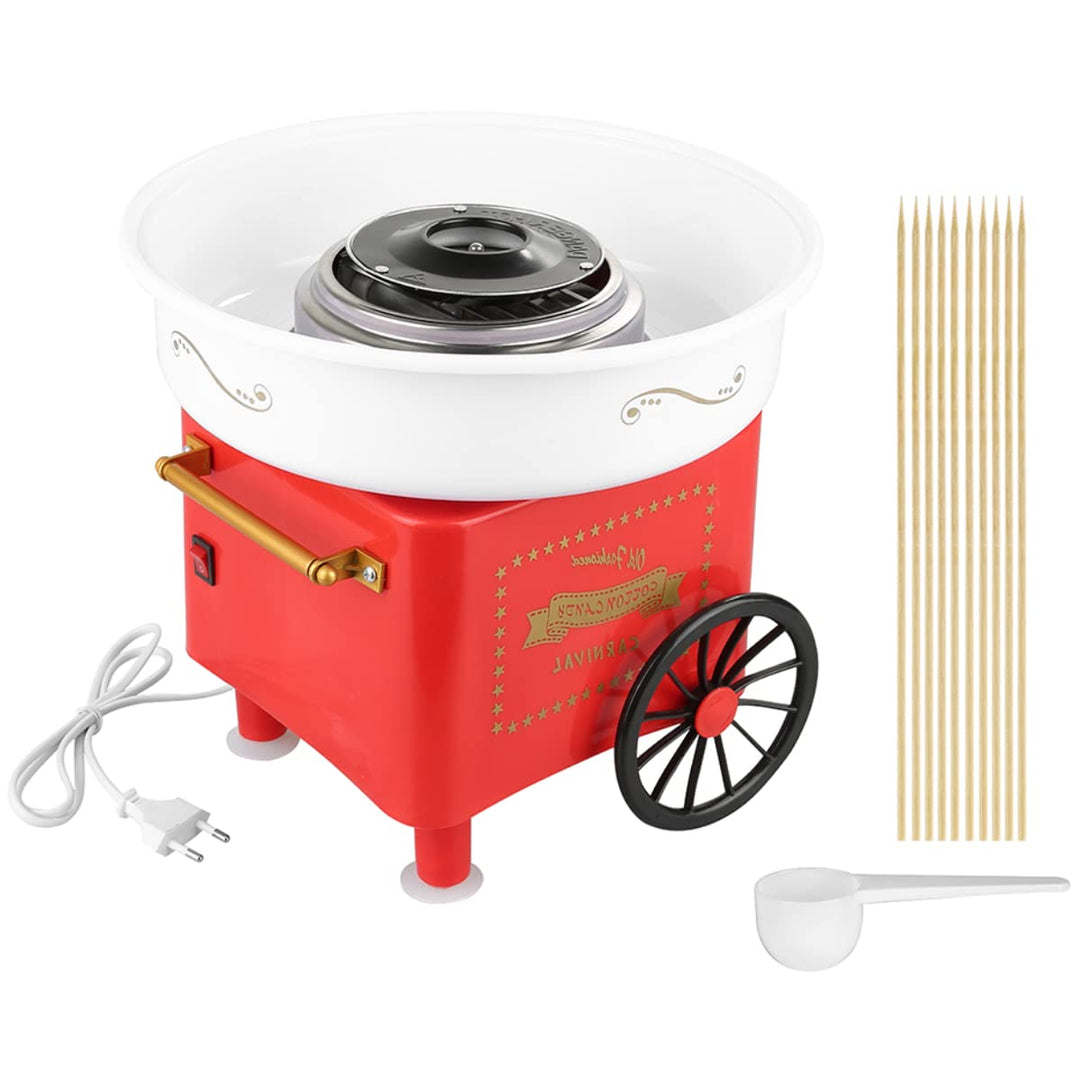 450W Zuckerwattemaschine Set für Zuhause Cotton Candy Machine mit Messlöffel und 10er Stäbchen, für