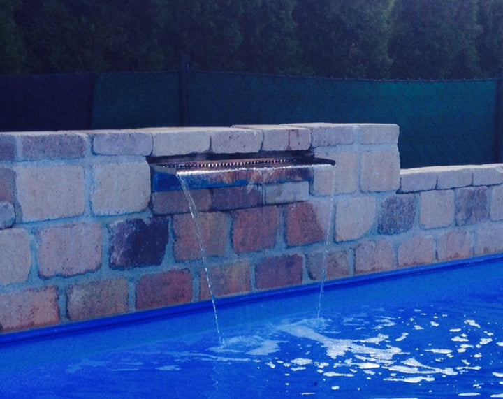 garten-wohnambiente Wasserfall 30 cm incl. LED-Beleuchtung aus Edelstahl poliert Wasserauslauf