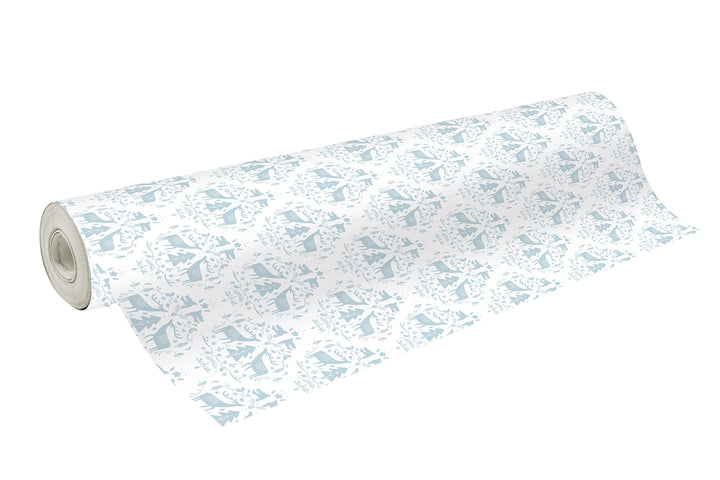 Clairefontaine 202056C - Rolle Geschenkpapier Excellia, 50m x 70cm, 80g, 1 Rolle, Lagom Blau / Weiss