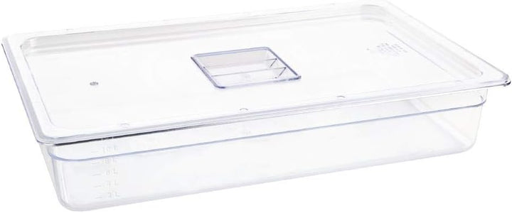 Vogue u225 Polycarbonat GN-Behälter, 1/1 Grösse 530(L)x325(D)x100(D)mm., 530(L)x325(D)x100(D)mm.