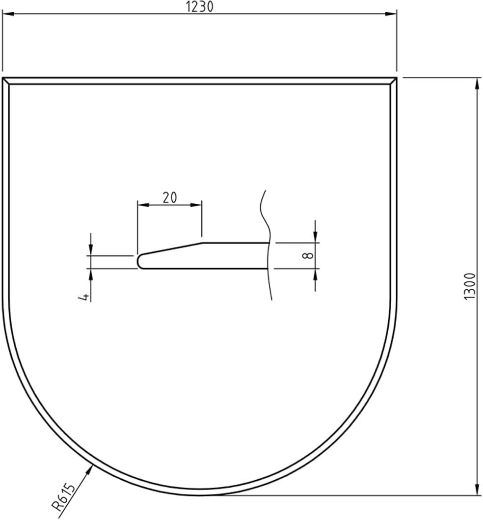HARK Kamin Bodenplatte 1230 x 1300 x 8 mm Funkenschutz für Kaminofen 8 mm