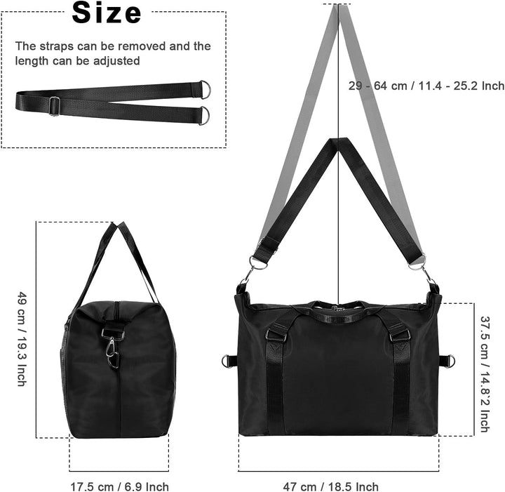 HAWEE Reisetasche Herren Gross Weekender Sporttasche Damen Wasserdicht Gym Bag Leichte Handgepäck Ta