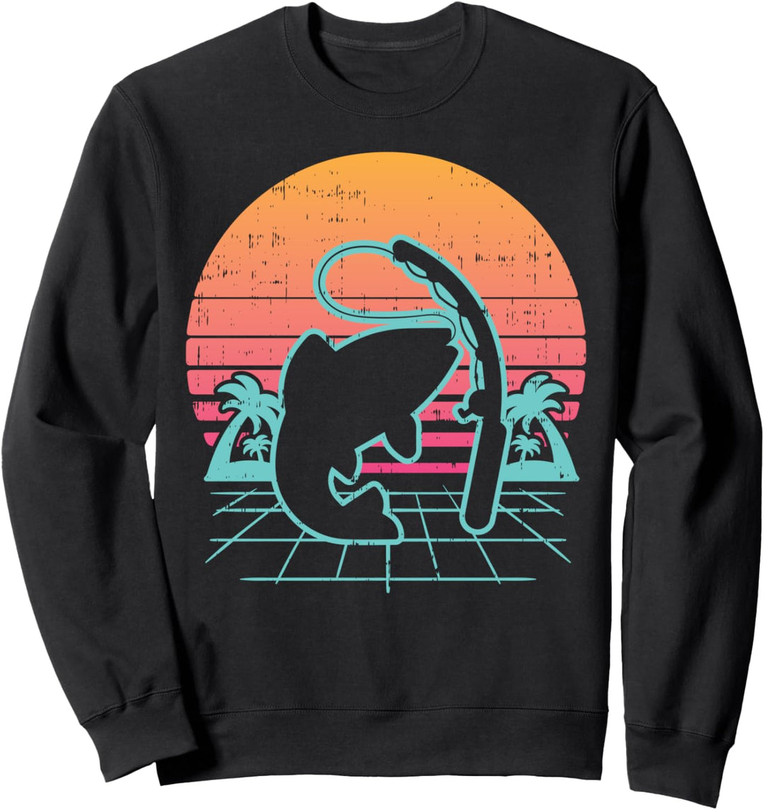 Vaporwave Aesthetic Fish Retro Fishing Fisherman Angler Gift Sweatshirt