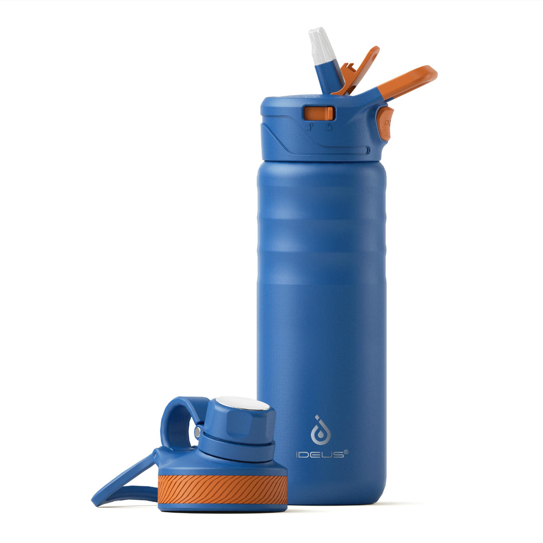 IDEUS Vakuumisolierte Wasserflasche, 24 Oz (710 ml) Edelstahl Doppelwand Flasche Metall Sport Kantin