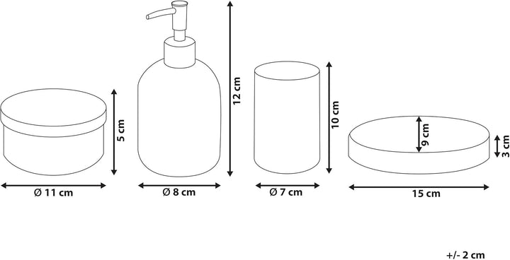 Badezimmer Set 4-teilig aus Glas violett eleganter Stil Telma