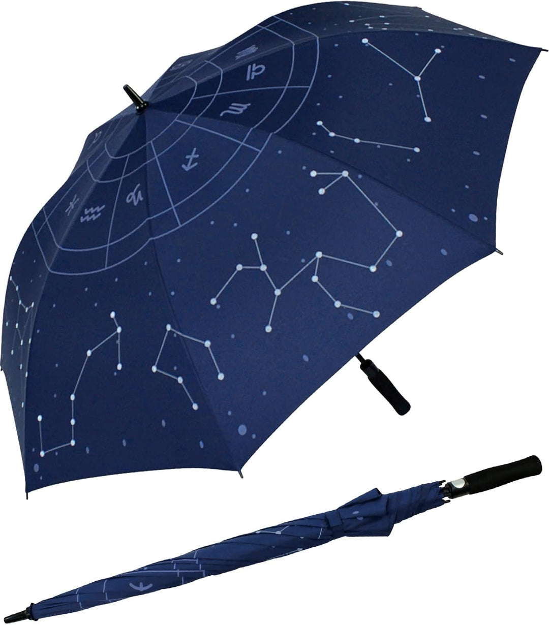 iX-brella Reflex Regenschirm Star Sign mit reflektierenden Sternbildern - Golfschirm Automatik XXL 1