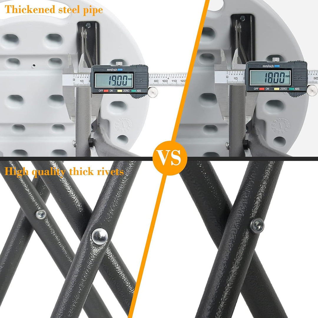 Todeco Klapphocker 2er-Set mit Handle, Plastik, Metall,Tragbarer Essstuhl klappbar, Outdoor Klapphoc