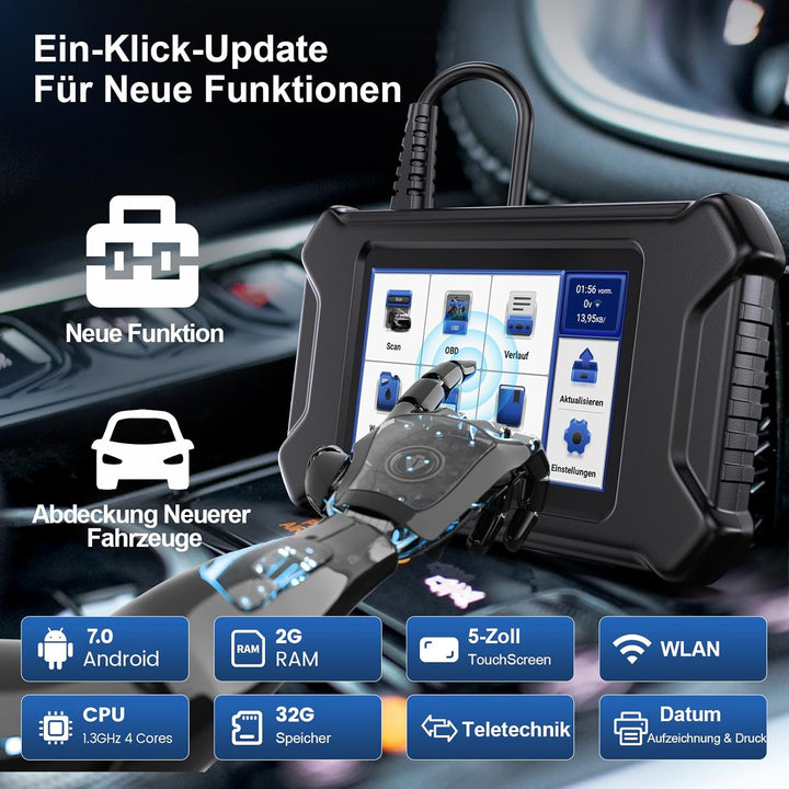 Auto Diagnosegerät, MUCAR CS5 OBD2 Diagnosegerät Mit 5 Systemdiagnosen (ECM/SRS/ABS/BCM/TCM), KFZ Di