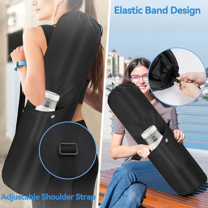 AKOZLIN Yoga Mat Bag with Multi-Functional Storage Pockets, Waterproof Yoga Mat Carrying Bag with Ad