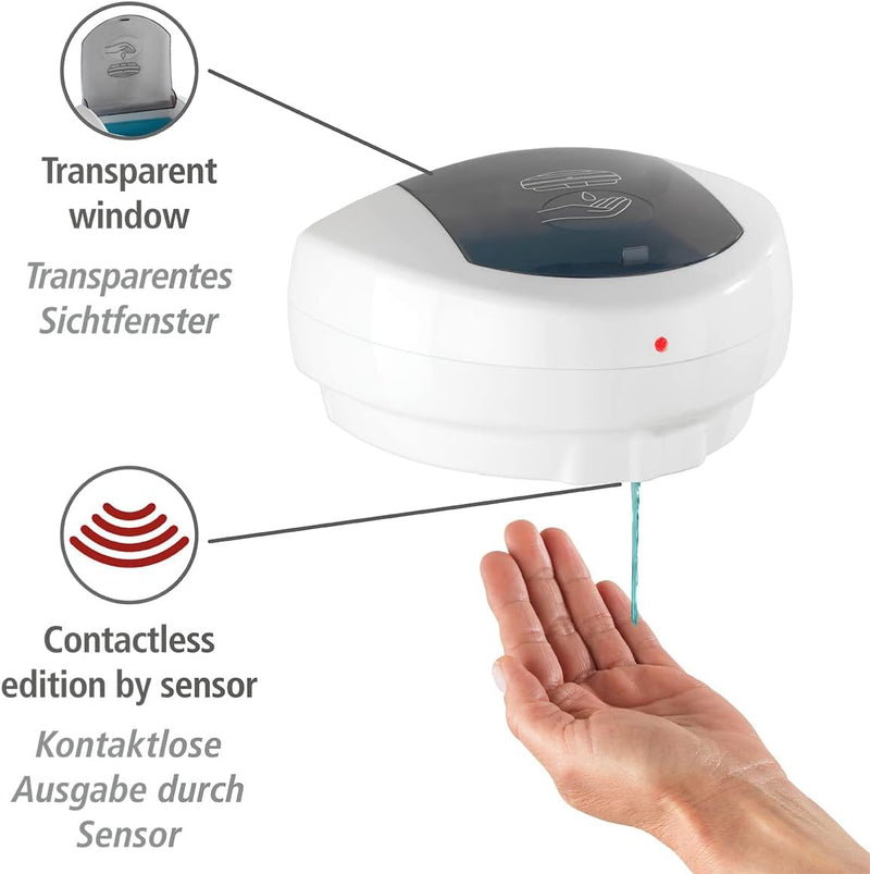 WENKO Infrarot Desinfektionsmittel- und Seifenspender Arco, automatischer Sensor-Desinfektionsspende