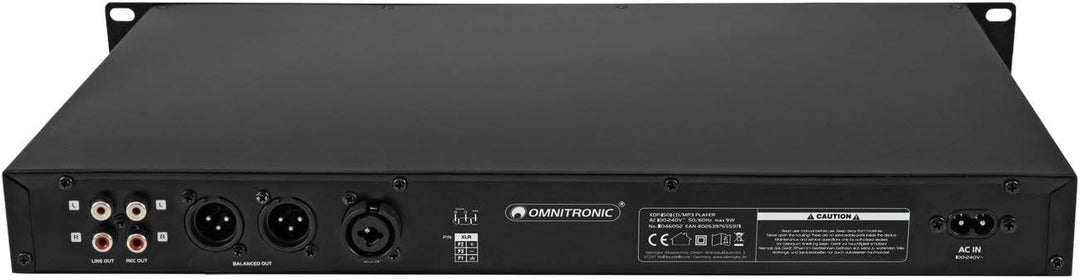 OMNITRONIC XDP-1501 CD-/MP3-Player | 1 HE flacher CD-/MP3-Player mit USB-Port, Mikrofon-Eingang und
