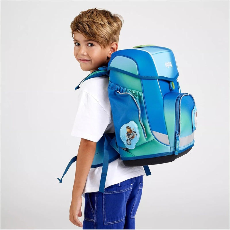 ergobag cubo Set ergonomischer Schulrucksack Klassisch 6-teilig 1. Klasse Grundschule, Dschungelfieb