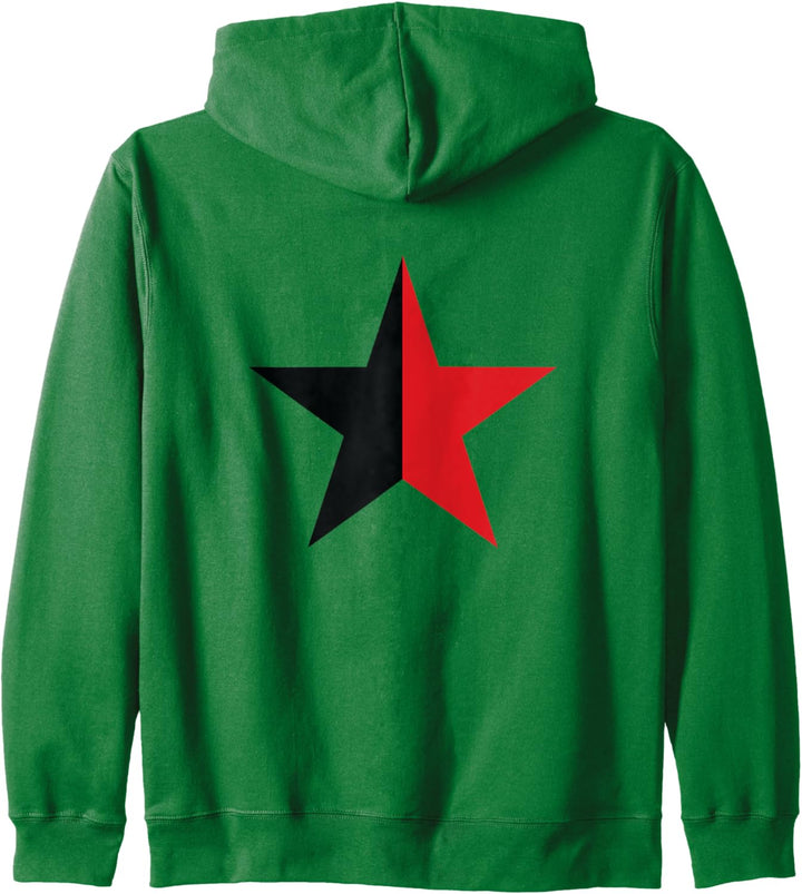 Anarcho-kommunistische rote schwarze Stern Anarchist Kommunist Symbol Kapuzenjacke