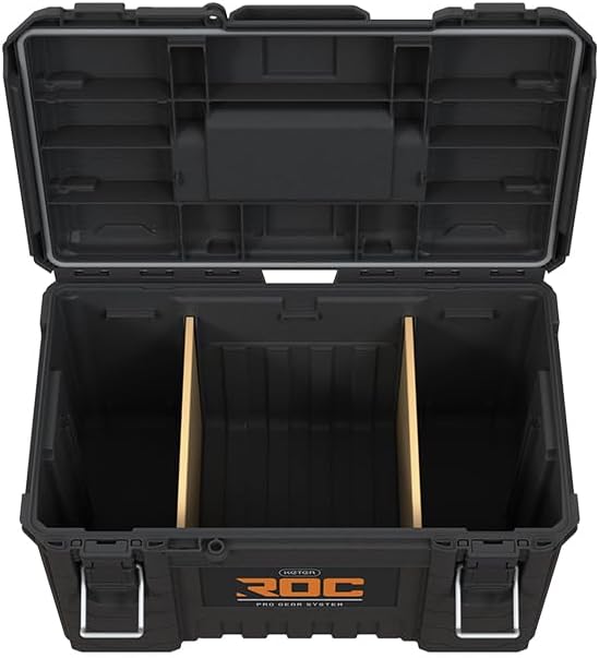 Keter ROC Pro Gear Robuster XL-Werkzeugkasten, modular, stapelbar, leicht, langlebig, IP65 wasserdic
