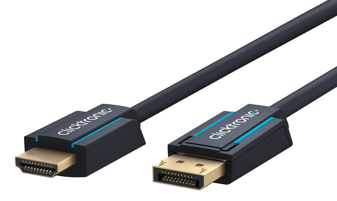 Clicktronic DisplayPort HDMI Kabel 4k 60 Hz unidirektional mit Signalverstärker - DP 1.4 zu HDMI 2.0