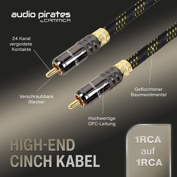 audio pirates by cammica Cinch Kabel 1x RCA Stecker auf 1x RCA Stecker, Audio-Kabel | High-End Audio
