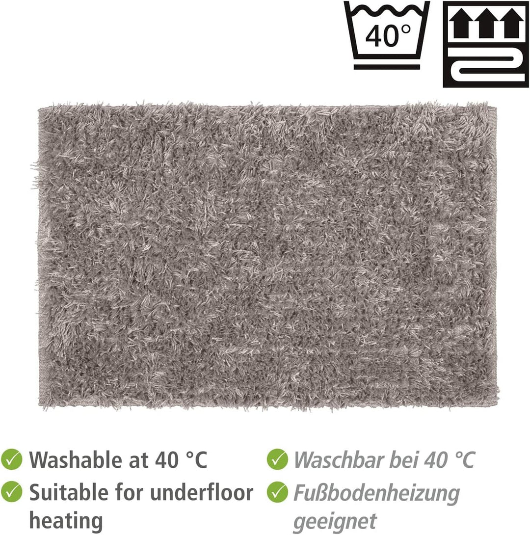 WENKO Badematte Lanas, nachhaltiger Badteppich hergestellt aus recycelten PET Flaschen in Schafswoll
