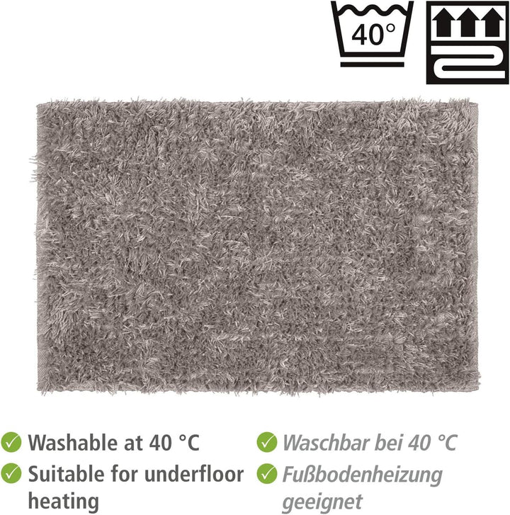 WENKO Badematte Lanas, nachhaltiger Badteppich hergestellt aus recycelten PET Flaschen in Schafswoll