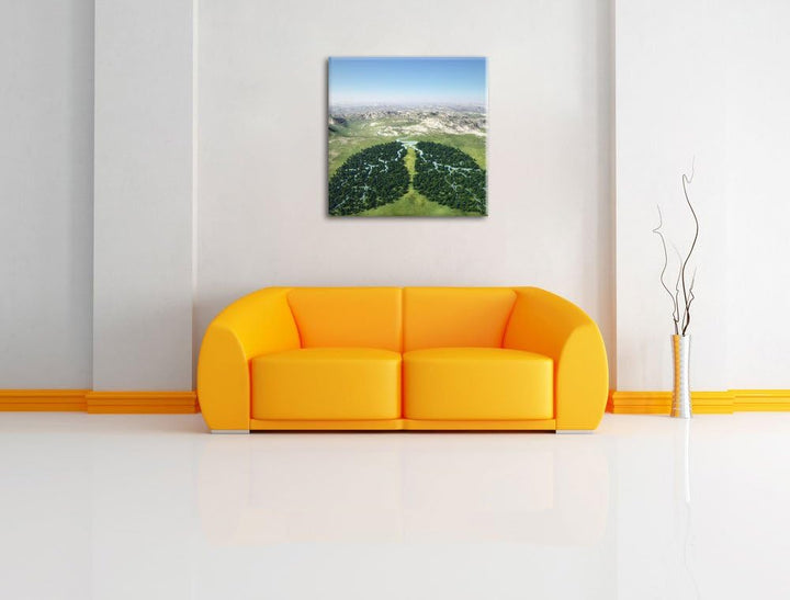 Grüne Lunge der Natur, Format: 70x70 auf Leinwand, XXL riesige Bilder fertig gerahmt mit Keilrahmen,