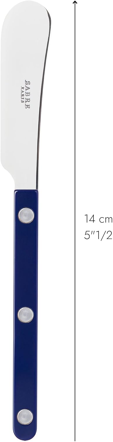 SABRE PARIS - 2er Set Buttermesser 14 cm - Bistrot - Ideal Für Butter, Aufstrich - Edelstahl &amp; Nylon