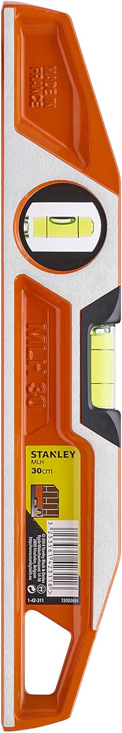 Stanley FatMax Wasserwaage Antichoc MLH (30 cm Länge, ergonomisches Design, horizontale/vertikale Li