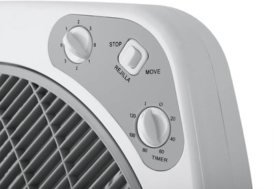 Orbegozo BF 0140 - Ventilator Box Fan mit 3 Geschwindigkeiten, Drehfunktion, Timer, Blattgrösse von