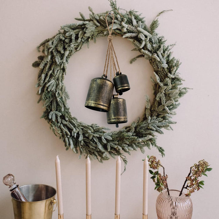 KPCB Weihnachtsglocke Windspiele Hanging Vintage Bells Garden Set mit 3 Rustikalen Bronzeglocken Dek
