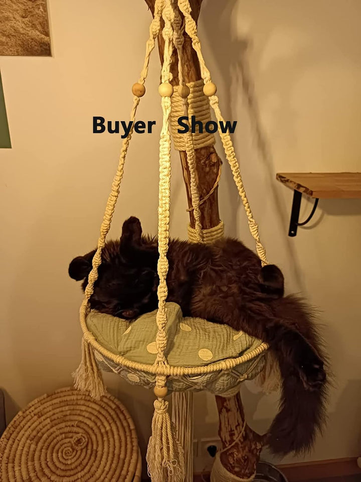 Makramee-Katzenbett, Hängematte für Katzen, Katzenschaukel, handgestrickt, hängende Katzennester, Ha