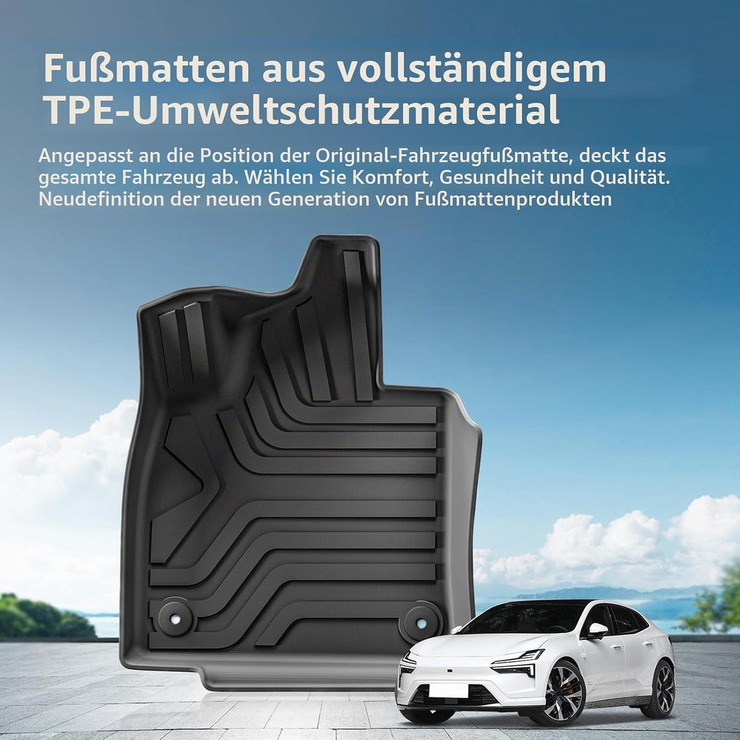Smabee Fussmatten & Kofferraummatte kompatibel mit 2023 2024 Polestar 4 Cargo Rear Trunk Cargo Liner