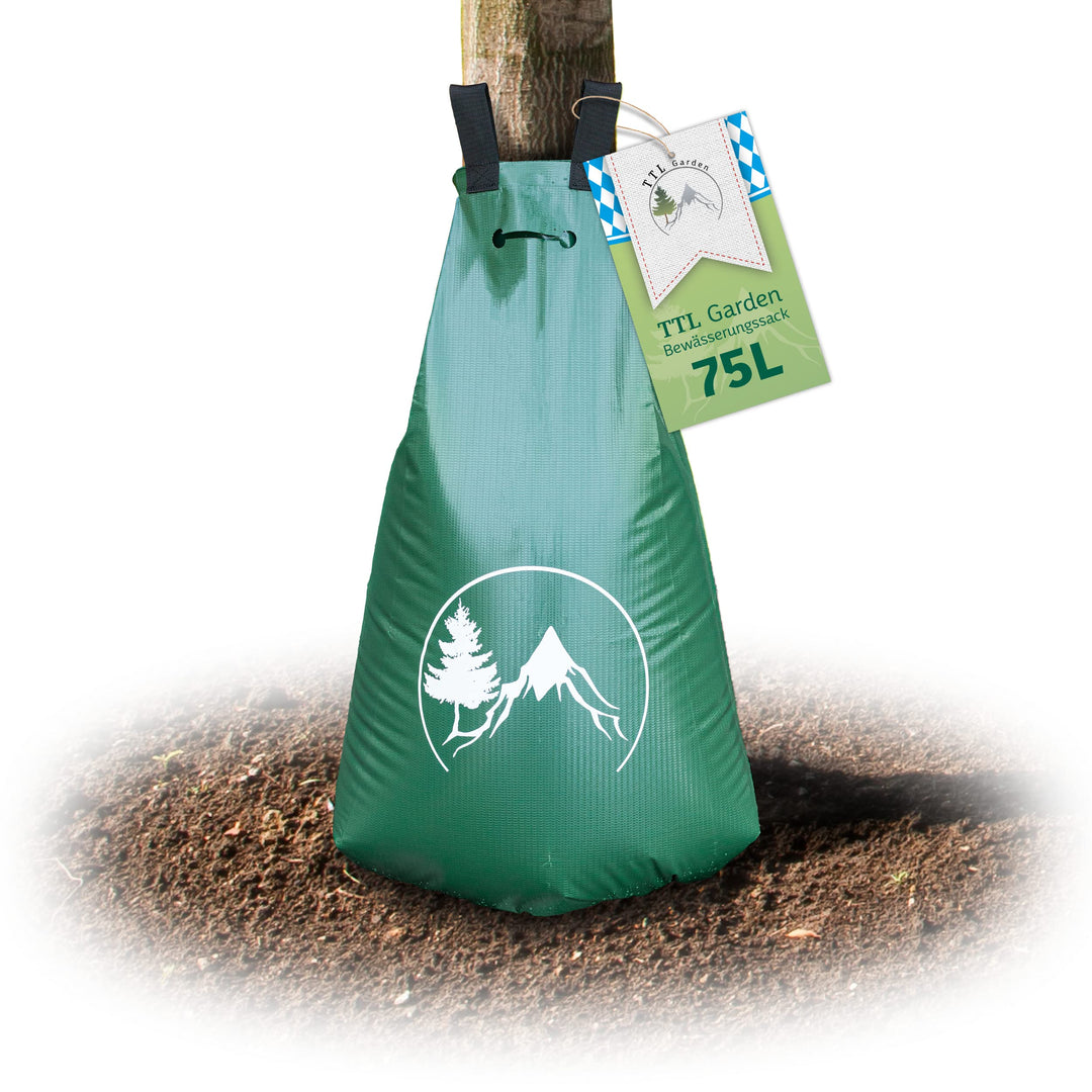 TTL Garden Baum Bewässerungssack 75L - Wassersack & Baumbeutel 75 Liter zur Tröpfchenbewässerung für