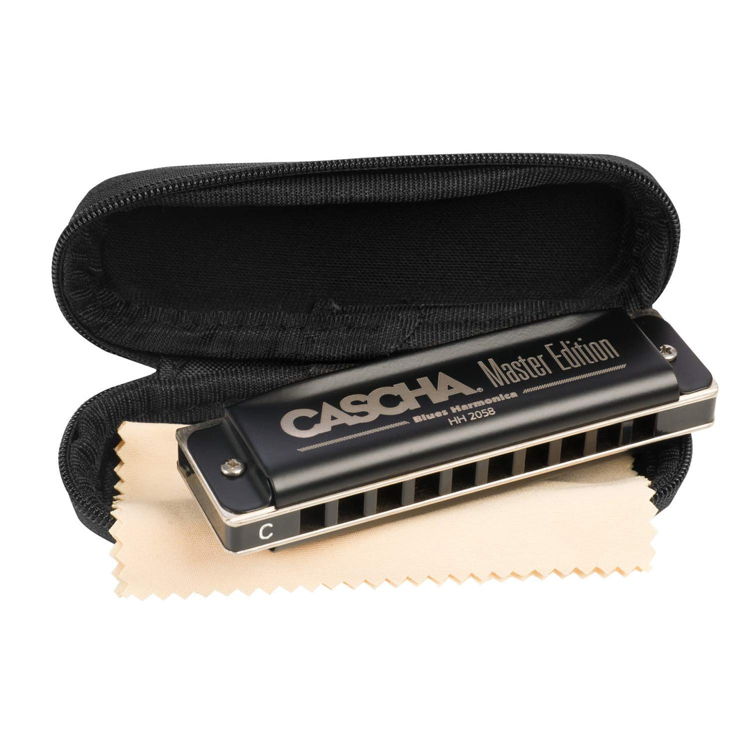 CASCHA HH2058 Master Edition Blues Harmonica, hochwertige Mundharmonika in C-Dur mit Soft Case und P