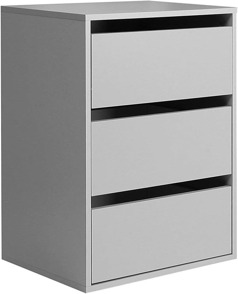 FORTE Innenkommode mit 3 Schubladen, Holzwerkstoff, Grau, 51 x 39.60 x 70.60 cm