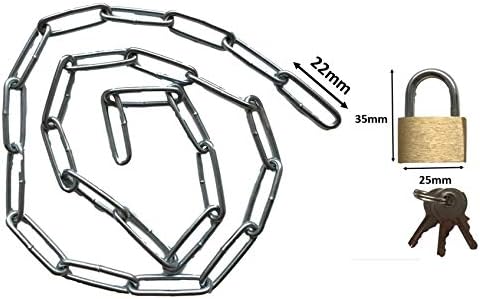 Stahlkette mit Vorhängeschloss Set – Robuste Kette mit Schloss + 3x Schlüssel – Länge wählbar 50 75