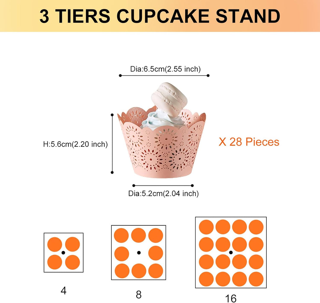 Boxalls Tortenständer mit 3 Ebenen, Gross Quadrat Cupcake-Ständer aus Acryl 25,4 Zentimeter/ 10 Zoll