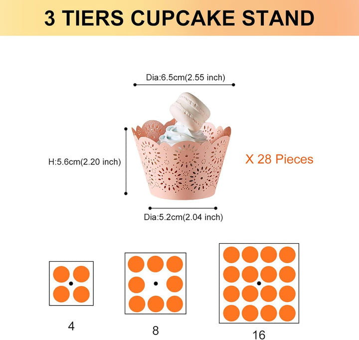 Boxalls Tortenständer mit 3 Ebenen, Gross Quadrat Cupcake-Ständer aus Acryl 25,4 Zentimeter/ 10 Zoll