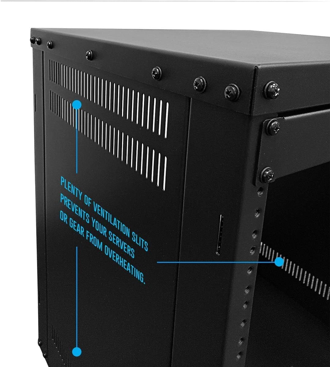 AxcessAbles 30U Rollender IT-Server-Rack, 250 kg, robuster offener Rahmen mit abnehmbaren Seitenteil