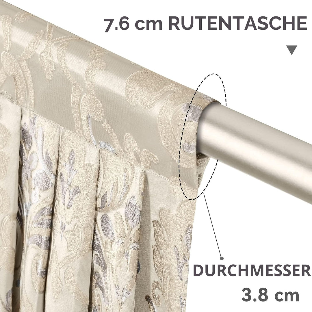 TOPLUXE Swag Volant Vorhang für Schlafzimmer Esszimmer Wohnzimmer Küche, Damast Kurzstore Waterfall