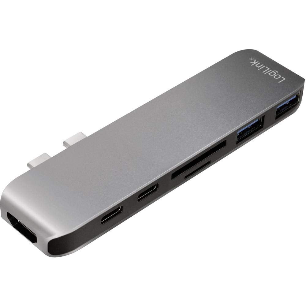 LogiLink 7-in-1 Multifunktions Hub (Type USB-C) mit PD (Power Delivery), Aluminium-Legierung, UA0302