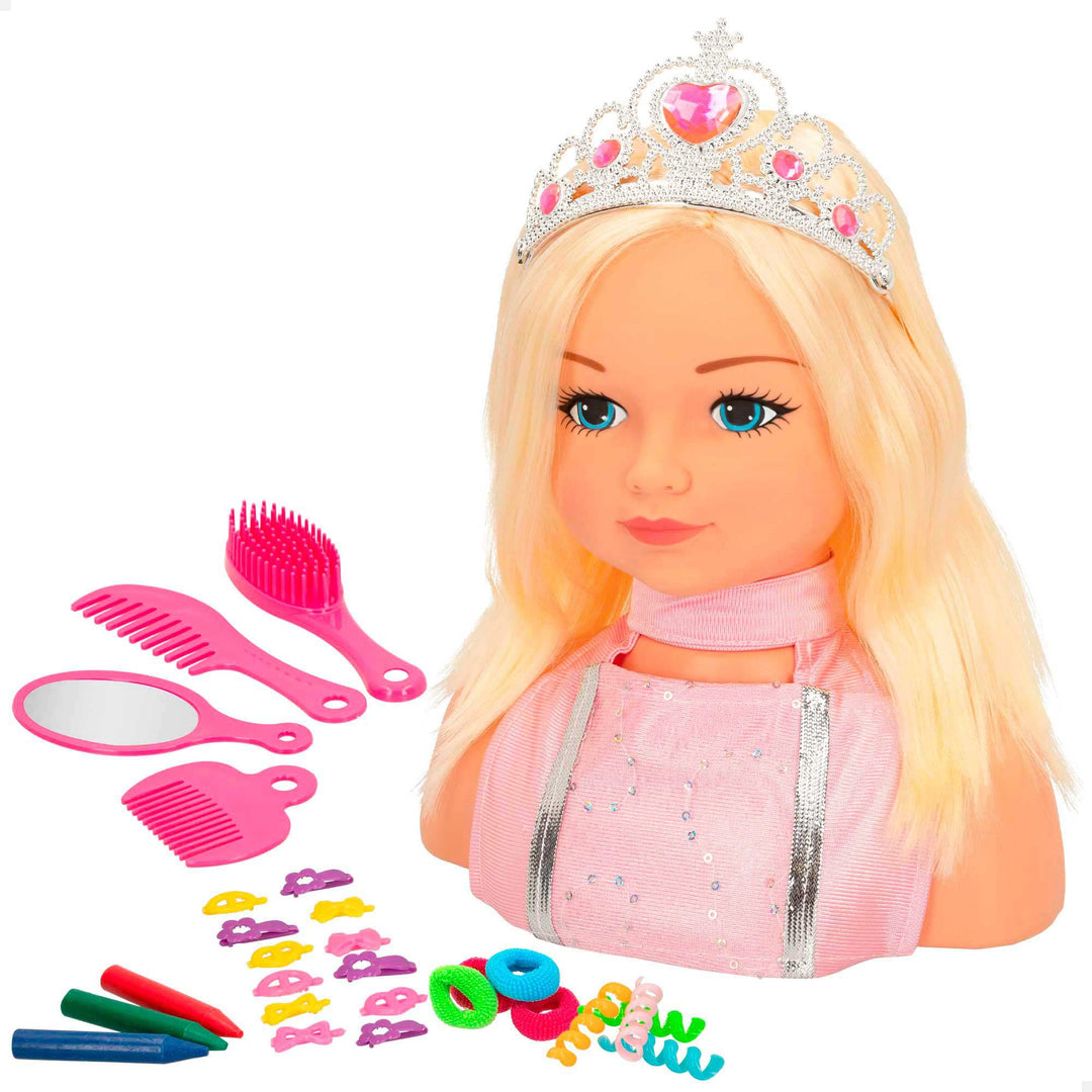 ColorBaby - Büste zum Frisieren und Schminken, Kopf Friseur Mädchen, Puppe Prinzessin Maria, Puppe z