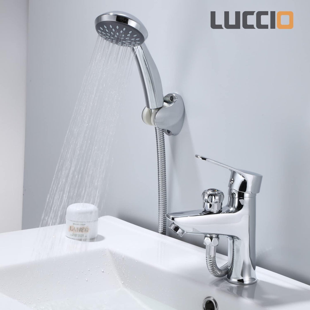 ZXC Waschtischarmatur mit Umsteller für Brause, hochwertige Einhebel Waschbecken Armatur inklusive B