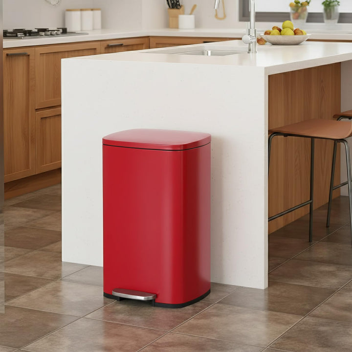 BestOffice 50 L Mülleimer Küche Mülleimer mit Deckel für Büro Schlafzimmer Badezimmer Schritt Müllei