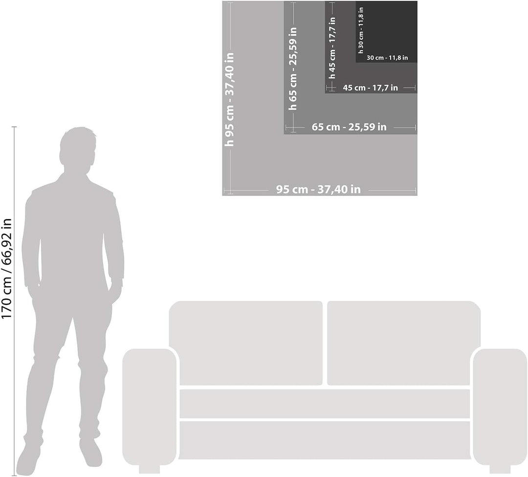 Giallobus - Bild - Druck auf Leinwand Mikki SENKARIK - Rahmen mit Landschaft Santorini LIED - Modern