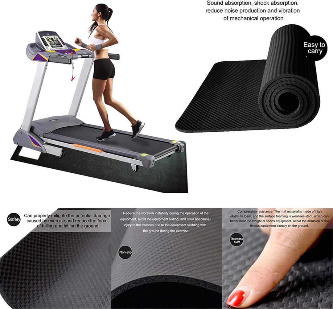 Strapazierfähige Bodenschutzmatte für Fitnessgeräte | rutschfest, geräuschdämmend | Zuschneidbare Tr