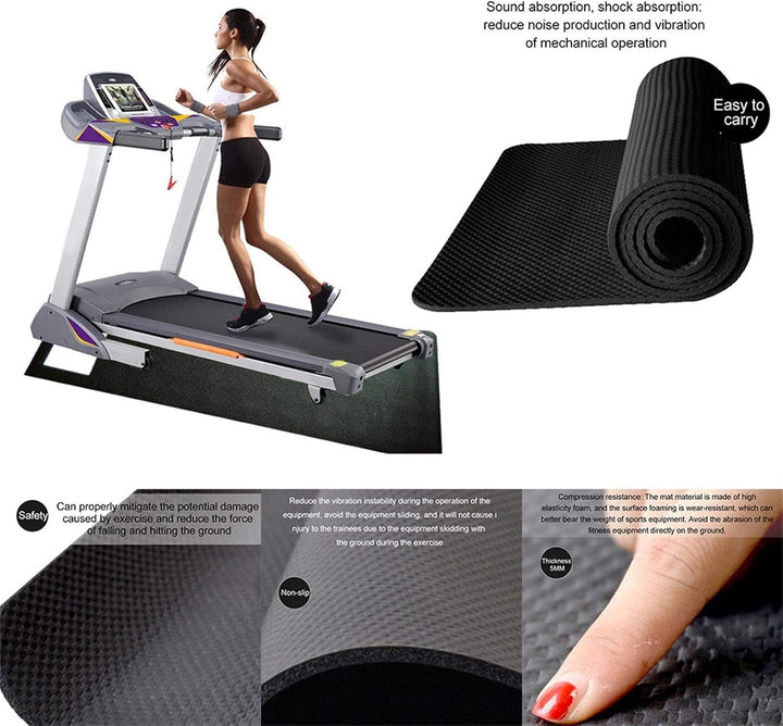 Strapazierfähige Bodenschutzmatte für Fitnessgeräte | rutschfest, geräuschdämmend | Zuschneidbare Tr