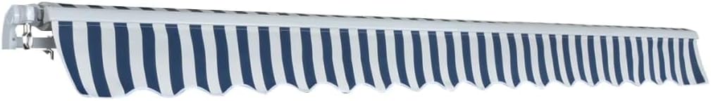 vidaXL Gelenkarmmarkise 400cm Blau/Weiss Markise Sonnenschutz Terrasse Balkon 400 cm Blau und Weiss,