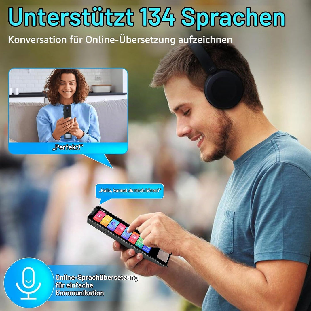 Scan Übersetzerstift, Online 134 Sprachen Scan Reader Pen Lesestift, 4 Zoll Touchscreen Übersetzungs