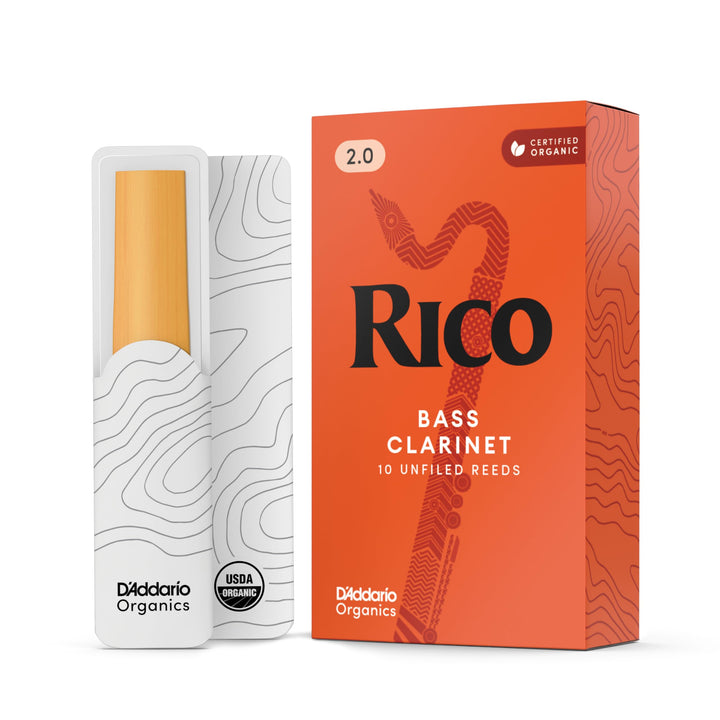 RICO Blätter für Bass-Klarinette Stärke 2.0 (10 Stück) Stärke 2.0 10 Packung, Stärke 2.0 10 Packung