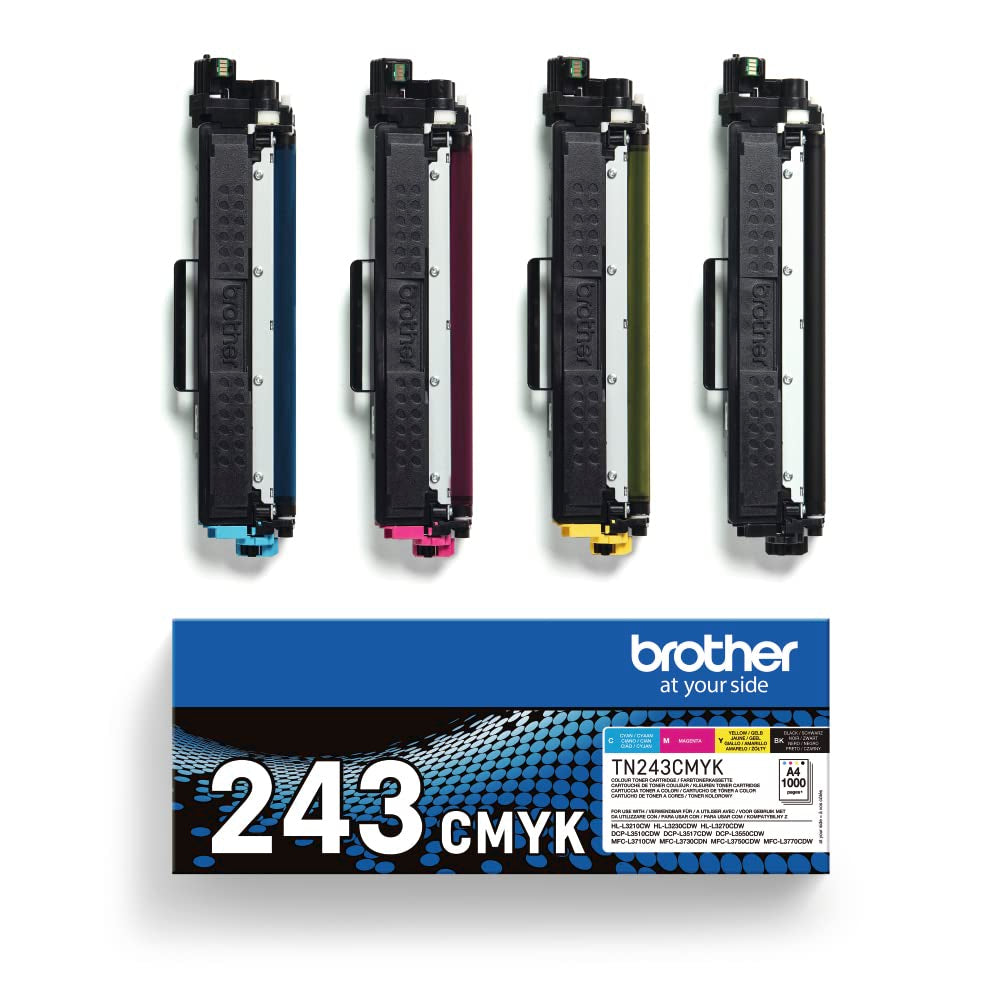 Brother TN-243CMYK Original Tonerkartusche Druckt bis zu 1000 Seiten, cyan, magenta, gelb und schwar