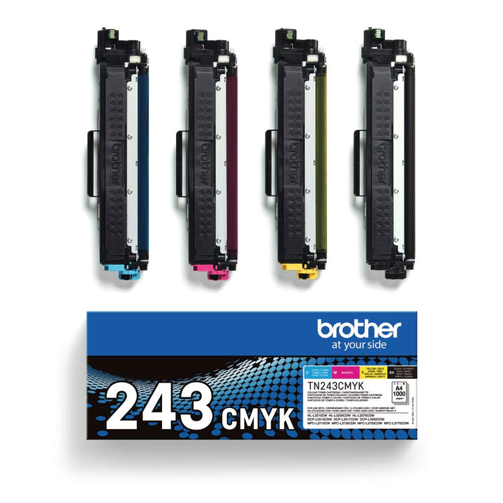 Brother TN-243CMYK Original Tonerkartusche Druckt bis zu 1000 Seiten, cyan, magenta, gelb und schwar